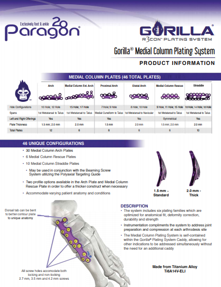 Medial Column Plating System Brochure
