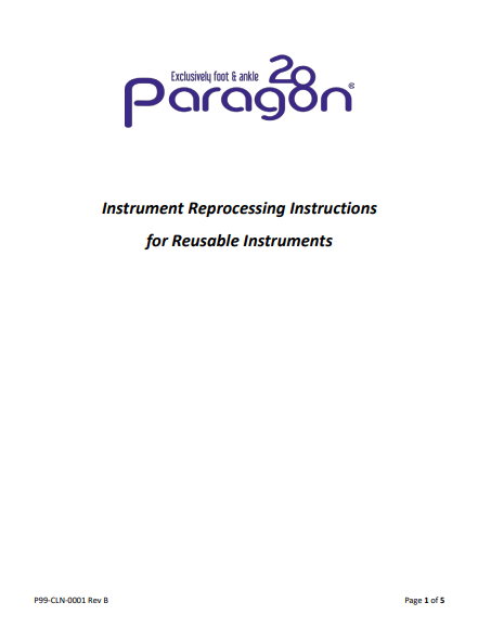 Paragon 28® General Instrument Reprocessing Instructions
