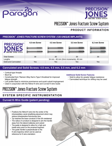 Precision Jones™ Fracture Screw System Brochure