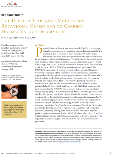 Triplanar Metatarsal Rotational Osteotomy to Correct Hallux Valgus Deformities case study